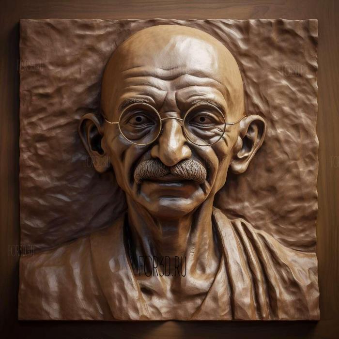 Mahatma Gandhi 2 stl model for CNC
